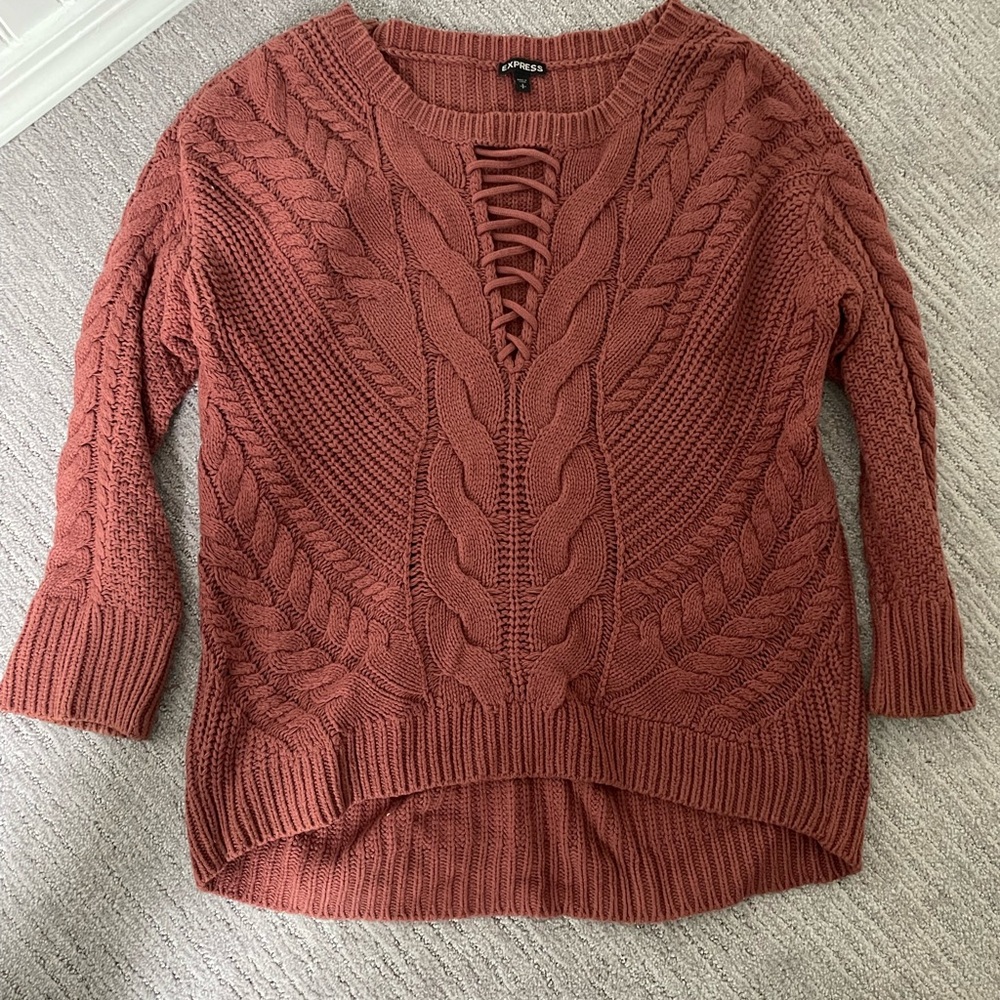 EUC Express Rust Cable Knit Sweater